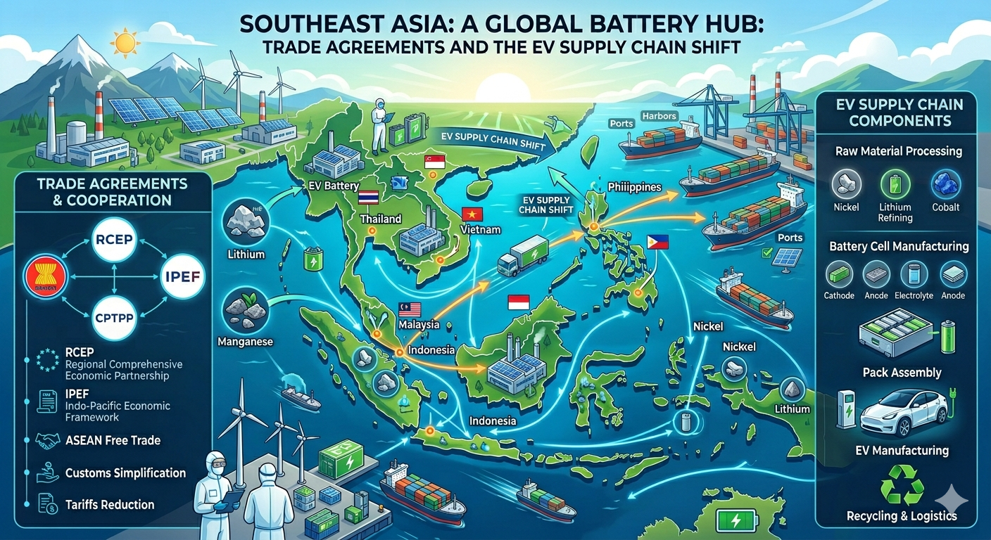 Southeast Asia as a Battery Hub: Trade Agreements and the EV Supply Chain Shift